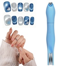 하트 라인 모양 고양이 눈 자석 스틱 고양이 눈 젤 폴리시 마그네틱 매니큐어 살롱 도구, 1개, 파랑색