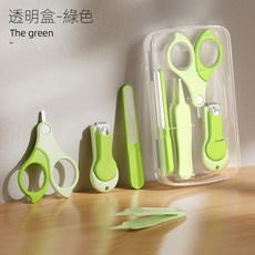 嬰幼兒指甲護理套裝 安全修剪 粉色可愛 多功能工具組, S396-綠, 1個