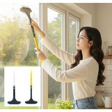 치즈뮤 양면 유리닦이 스퀴지 브러쉬, 화이트 & 옐로우, 1세트