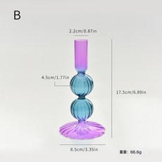 創意ins彩色玻璃燭臺家居擺件婚禮拍攝道具復古撞色燭臺工廠批發, zt2056 撞色燭臺 B款:zt2056 撞色燭臺 B款