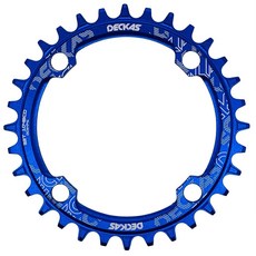 자전거 체인링 싱글 구동계 부품 원형 타원형 104BCD 30T 32T 34T 36T 38T 좁은 와이드 6/7/8/9/10/11/12 속도, Round Blue_32T, 1개