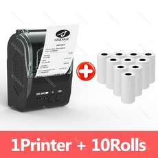 USB 블루투스 영수증 티켓 POS 프린터 무선 미니 휴대용 모바일 58MM 기계 Loyv, Add 10Rolls