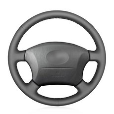 MEWANT 그레이 PU 가죽 핸들 커버 토요타 랜드 크루저 1996-2002 / 랜드 크루저 프라도 1996-2002용, 3: 그레이 PU 가죽