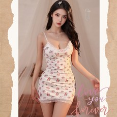 슬림 핏 밀착 플라워 슬립