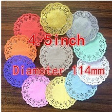 케이크 플레이스 매트 파티 선물 장식에 100pcs 인치 라운드 핑크 골드 종이 레이스 Doilies, 4.5inch X 100PCS