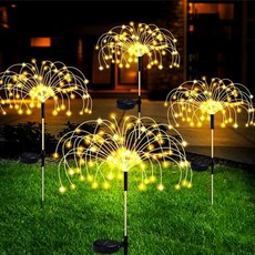 사는잼 LED 태양광 야생화 실외 정원등 캠핑 조명 야외등 8가지 모드 2개세트, 노란불