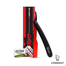 CONQUEST 義大利 The Goodfellas' smile Barber Razor 紅色直立式刮鬍剃刀, 1個, 1