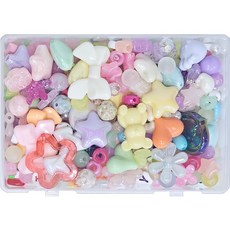 [루앤블리] 알찬 비즈 세트 부자재 대용량 파츠 볼꾸 볼펜꾸미기 팔찌 핸드폰 스트랩 키링 만들기 DIY 공예 재료 200g, 1개, 조이(믹스)