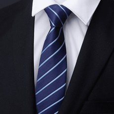 男士領帶 商務正裝 新郎結婚 藍色條紋 細款 免打領帶 拉鍊設計 黑色款 簡約風格+8釐米白青細紋拉鍊款+均碼