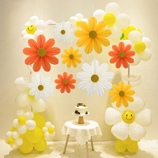 도르 페이퍼팬 플라워 파티팬 데코 9종 장식 세트, 션샤인 옐로우