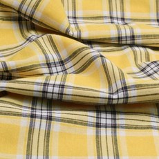 CRT 059 탐나요 체크 무늬 면 린넨 원단 대폭 패브릭 천, 1개, 옐로우