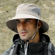 엘마운틴 남녀공용 측면 메쉬 등산모 햇빛 자외선차단 아웃도어 벙거지 캠핑 낚시 부니햇, 그레이