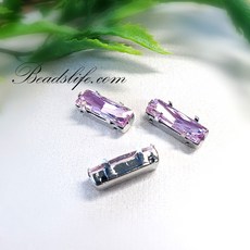 비즈라이프 크리스탈 5*15mm직사각 캡보석 10개, 1봉, 연핑크