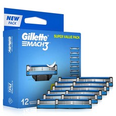 질레트 마하 3 면도기날, 1개, 12개입