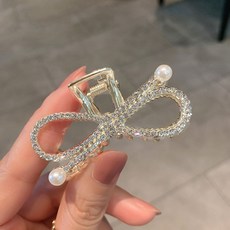 金屬抓夾女優雅蝴蝶結髮夾中號鯊魚夾氣質網紅髮飾韓系簡約髮抓+7.5cm中號抓夾+默認顏色