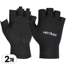 1+1 트레킹 장갑 여름 등산 스포츠 여름 쿨 메쉬 반장갑, 리얼블랙, 2개