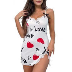 핑크바니 슬립 란제리 하트무늬 잠옷 속옷