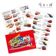 原色小舖 CARS汽車總動員授權貼紙120張入組，附贈實用文件夾，辦公學習好幫手, 1個