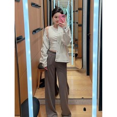 골지 스크래치 세미 와이드 팬츠 여고탄골지 스크래치 세미 와이드 팬츠 여고탄, 유목민 회색, S