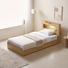 피에르 모아브 LED조명 수납 침대 프레임 S SS D Q 3colors, 루나 메이플