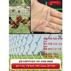 울타리 철망 펜스 휀스 축사 메쉬휀스 그물망 양계망, 2.[닭, 오리, 거위 사육장/케이지] 높이 1.5m,, 1개