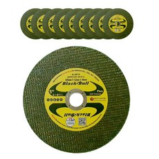 블랙불 골드 125mm 5인치 그라인더날 스텐 철재 금속 절단석 컷팅날 녹색 그라인드날, 10개