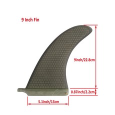 10 인치 서핑 벌집 유리 섬유 SUP 보드 수상 스포츠 액세서리, 9 Inch Fin Bla 1
