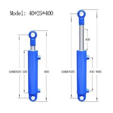100 500MM 이동 리프팅 유압 양방향 거리 나무 소형 헤비 오일 2톤 실린더 분할기 듀티, 4) 400mm