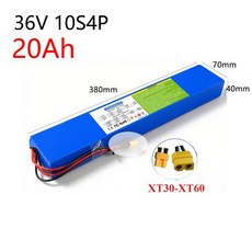 36V 10S4P 20Ah 18650 배터리 팩 250-750W 30A BMS 36v 리튬 이온 배터리 전동 스쿠터 42v 전동 스쿠터 배터리, 4)XT60 XT30