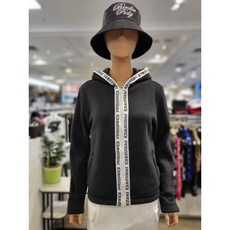 파사디골프 여성 P24WTJ181X 따뜻하고 포근한 플리스 후드티셔츠 집업가디건 블랙