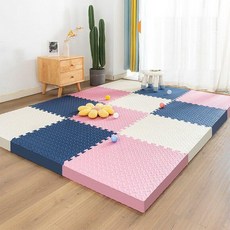 접이식토퍼 단단한 슈퍼싱글 매트리스 바닥 손님용 거실, 1cm, 다크네이비+핑크+화이트