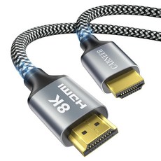 CABNEER 8K HDMI 케이블 10피트 2팩 48Gbps 고속 2.1 케이블 브레이드 60Hz 4K 120Hz HDR eARC HDCP 2.2/2.3 지원 HDTV, 2FT, 1