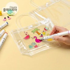 클레이피아 PVC 투명 비치백 물놀이 여름 방수 가방 만들기, 01. 비치백 (소) PVCB0401, 1개
