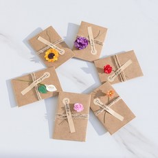 VITALO 입체 꽃 카드 세트 6종 크라프트 감성 미니 카드 편지지 축하 감사카드, 꽃 카드 6종