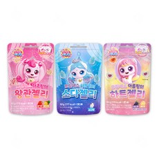 프린세스 캐치티니핑 젤리 3종, 1세트, 150g, 하츄 왕관젤리+사뿐 소다젤리+아름 하트젤리