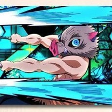 귀멸의칼날 귀칼 캐릭터 렌티큘러 홀로그램 그래픽 카드 5가지 그림 귀살대 비공식 굿즈, E