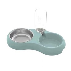 MEWMI&WANGW 반려동물 식수 메이커 급식기 고양이 물그릇 더블 볼 투인원 자동 물 충전 병 1개 216266 8619354474, 화이트