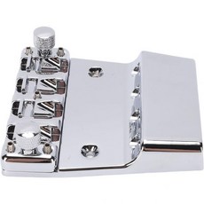 LiebeWH 4현 일렉트릭 베이스 기타용 조절식 브릿지 18mm 간격 아연 합금 새들 어셈블리 교체 부품 2361512, LiebeWH 4현 일렉트릭 베이스 기타용 조절식 브릿