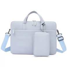 노트북가방 핑크 트렌디 노트북 가방 서류형 메신저 13.3인치 EVA, 1개, M. 연블루 + 숄더 + 파워팩