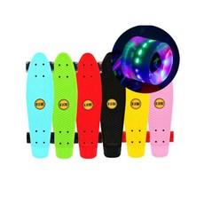 스케이트보드 DELACRUZ 크루져보드 LED발광바퀴, 블루, 1개