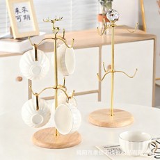 고급 철제 컵홀더 거치대 커피 머그컵 찻잔 주방 거실용 인테리어 식기건조대 정리용, 1개, 사슴 머리 6발톱 컵 홀더