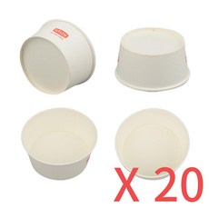 국산 일회용 원형 종이 그릇 520cc 20개 1회용 분식 덮밥 닭강정 포장 용기