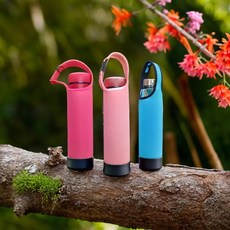 프렌지 핸디형 텀블러 파우치 3종 세트 생수병 주머니 550ml 원터치 버클, (옵션2) 연한핑크+진한핑크+아쿠아블루, 1개