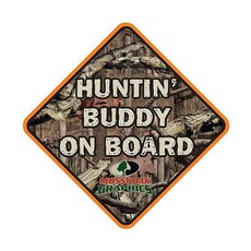 Mossy Oak Graphics Hunter on Board 데칼 쉬운 설치 변색 없음 캐스트 비닐 Buddy 13018-BI 116729 3533959290, Hunting Buddy On Board (탠)