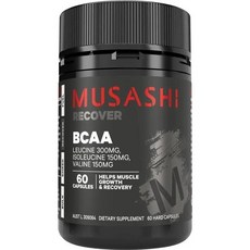 무사시 BCAA 아미노산 류신 발린 캡슐 Musashi Leucine Isoleucine Valine, 6개, 60정