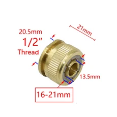 1/2 3/4 5/8 1 "스레드 퀵 커넥터 황동 정원 급수 어댑터 물방울 관개 구리 호스 피팅 Pcs, 13 1I2