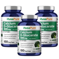 누사퓨어 칼슘 D-글루카레이트 500mg 캡슐 150정, 3개