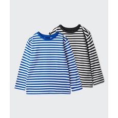 스탠다드 키즈 STANDARD KIDS 스트라이프 크루 넥 긴소매 티셔츠 2팩 [블랙/블루] MKFTL0K02-53 684614