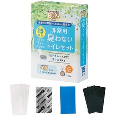 排泄處理袋凝固劑 (10/15次份) 拋棄式野外廁所 露營 戶外 防災 地震 災害 非常用 簡易廁所 日本代購, 1個, 15次份/袋65x80cm黑色)