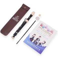奇美牌高音英式八孔豎笛，8孔豎笛巴洛克豎笛，乳白色黑色，B調好用方便, 奇美高音黑色英式（皮革袋+教材）, 1個